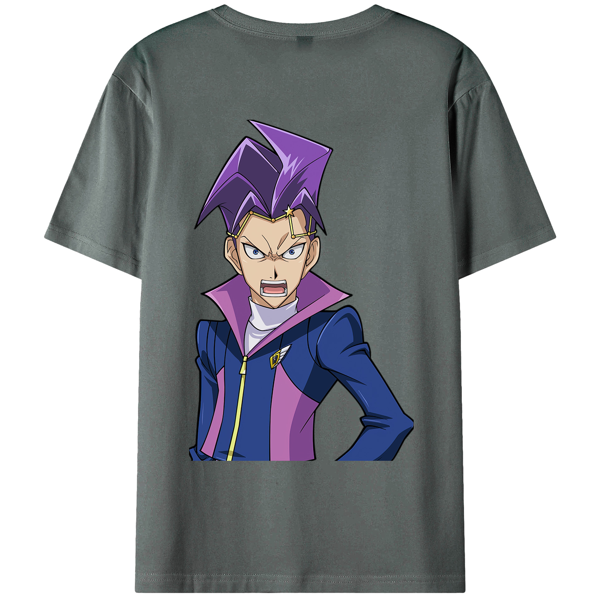 （画像用） 遊☆戯☆王 Yu-Gi-Oh! 綿100％ メンズ半袖Tシャツ（バックプリント） 通気性